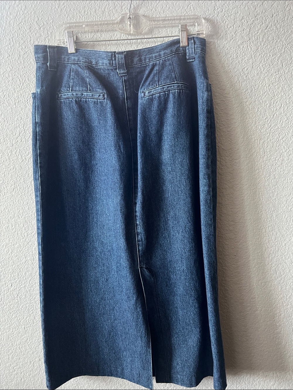Vintage Lee Casuals Denim Midi Skirt Womens Size 16M Blue Jean Maxi Straight
